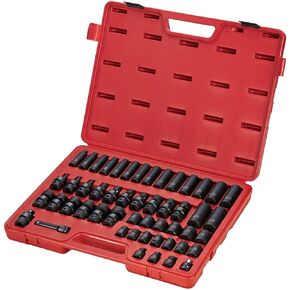 SUNEX TOOLS 3351, 3/8 Inch Drive Impact Socket Set, 51-Piece, Metric, 7mm - 22mm, Standard/Deep/ Universal, Cr-Mo Steel, Radius Corner Design, Heavy Duty Storage Case, Meets ANSI Standards