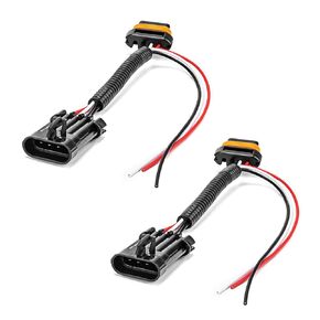 WeiSen 2PCS Plug & Play Tail Light Auxiliary Whip Power Harness Adapter Pigtail for License Plate Light and Whip Light Compatible with Polaris RZR Ranger General 2015-2024