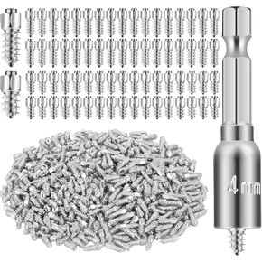 500 Pcs Carbide Screw Tire Studs, Anti Slip Snow Tire Studs Wheel Tyre Studs Anti Ice Snow Spikes for SUV/Tractor/ATV/UTV/Motorcycle, with Installation Tool, 4 x 12mm, 4x9mm in Kuwait