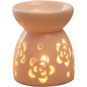 Ceramic Tealight Candle Holder, Essential Oil Burner Wax Melt Burners Tea Light Wax Melt Warmer Ceramic White Tealight Holder for Home Bedroom Decor Christmas Housewarming Gift