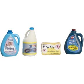 Melody Jane Dollhouse Modern Washing Machine Detergents Laundry Accessory Set