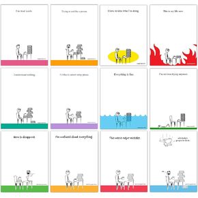 Assorted Funny Notepads for Work, Office (12-Pack), 4 x 5.25 inch, 50 sheets