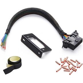 OBD2 Port, bbfly-A78 OBDII J1962 Female Connector Open Pigtail Cable Bracket 1FT/30CM