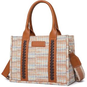 BOLOSTA Satchel Handbag Purses for Women Medium Tote Bag Vintage PU Leather Top Handle Bags for Women Crossbody Shoulder Bag (Brown)