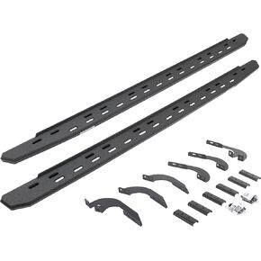 لوحات الجري ذات الخط النحيف Go Rhino 69643280ST RB30 مع مجموعة دعامات التثبيت - كابينة مزدوجة فقط لسيارة Toyota 24 Tacoma