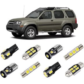 White Interior LED Light Kit for Nissan Xterra 2000 2001 2002 2003 2004 Super Bright 6000K LED Interior Map Dome Light Bulbs Package + License Plate Lights and Install Tool