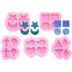 2Pc Mini Studs Circle Molds for DIY Resin with Epoxy Crafts, Crafting Fondant Sugarcraft Chocolate Silicone Mold for Cake