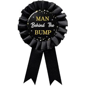Black Man Behind The Bump Tinplate Badge Pin, Daddy to Be Baby Shower Party Gifts, Gender Reveal New Dad Button Pin Decorations Supplies