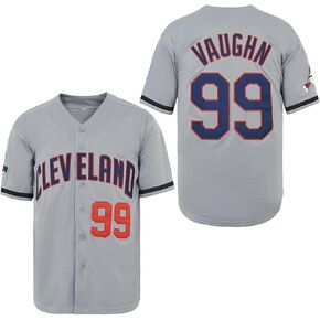 Men's Ricky Vaughn 99 Movie Baseball Jersey,90s Hip Hop Clothing Stitched Sports Fan Shirt Jersey Navy Grey White