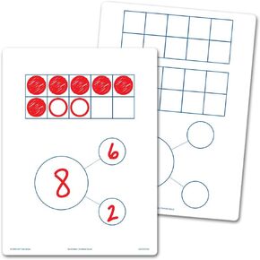EAI Education Ten Frames & Number Bonds Flexible Dry-Erase Boards - Set of 10