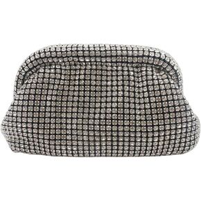 Rhinestone Purse for Women Dumpling Clutch Bag Formal Crystal Evening Handbag Sparkly Wedding Cloud Bag Shoulder Bag