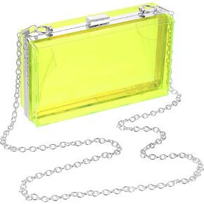 uxcell Women Acrylic Clear Clutch Purse Evening Handbag Crossbody Bag with Chain for Wedding Party