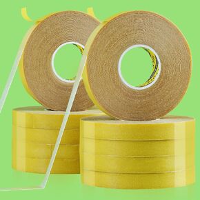 5Pack Double Sided Tape Heavy Duty, 0.59" x 66FT (330FT Total), Super Sticky Resistente Clear Tape, Universal High Tack Strong Wall Adhesive with Fiberglass Mesh,Easy Use Mounting Tape