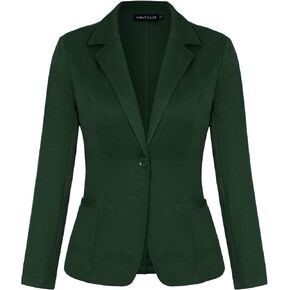 MINTLIMIT Blazers for Women Casual Long Sleeve Button Front Stretchy Notched Collar Work Office Blazers Jacket with Pockets (Wine red, Size XL)