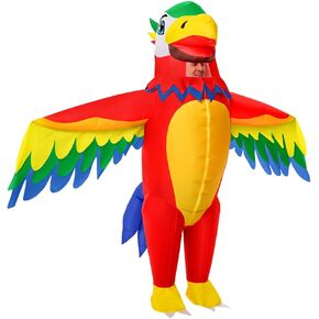 KOOY Inflatable Parrot Costume Adult Parrot Blow Up Costume For Funny Halloween Party Full Body Inflatable Costumes For Men Women, Blow Up Costume For Adults