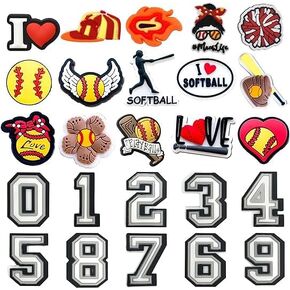 Shoe Charms for Boy Men, Numbers and Sports Charms for Clog Shoe Decoration, Basketball Baseball Softball Soccer Football Gift for Boys Kids Teens and Adults in Kuwait