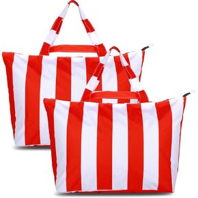 قطعتان من حقائب الشاطئ الكبيرة للنساء مع جيب بسحاب مقاومة للماء ومضادة للرمل لعطلة نهاية الأسبوع حقيبة سفر للمستشفى وحقيبة حمام السباحة in Kuwait