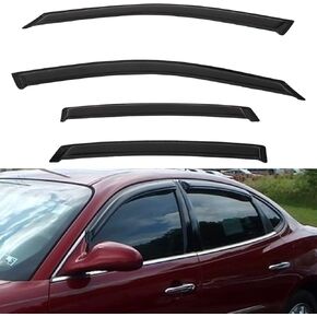 4pcs Front+Rear Smoke Tint Sun/Rain Guard Outside Mount Tape-On Vent Window Visors compatible with 05-09 LaCrosse
