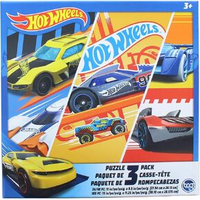 Hot Wheels 3 Pack Kids Puzzles (1X24PC, 1X 48PC, 1X100PC)