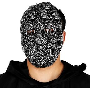 Scary Black Skull Mask Horror Skeleton Ghost Evil Mask Latex Costume Prop for Halloween Cosplay