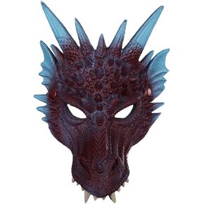 Breathable 3D Dragon Mask Costume for Adults & Teens - Lightweight Halloween Cosplay Headdress with Adjustable Strap