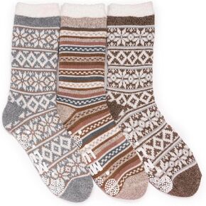 MUK LUKS Women's 3 Pk. Tall Cozy Lined Lounge Socks