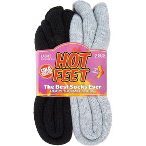 HOT FEET Thermal Socks For Women - Warm & Thick Insulated Crew Socks for Cold Winter Weather, Cute Colorful Womens Warm Socks