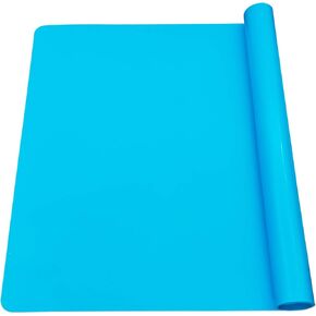 Extra Large Silicone Sheet for Crafts - 27.6'' x 19.7'' Jewelry Casting Silicone Crafting Mat, Epoxy Resin Painting Pad, Nonstick Nonslip Premium Silicone, Blue