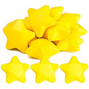20 Pcs Star Stress Balls, 3 Inch Yellow Anxiety Relief Star Toys Stress Squeeze Neon Yellow Stars Mini Foam Balls Star Stress Relief Toys for Carnival Reward, Party Bag Gift Fillers
