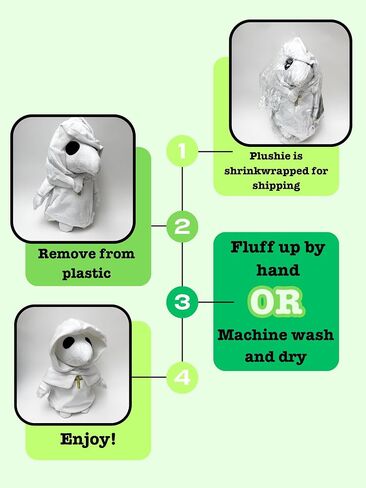 Plague Doctor Plush Toy - 10" Glow in The Dark Stuffed Animal - Cute Spooky White Horror Plush - Soft Monster Creepy Plushies - Ideal for Adults or Kids in Saudi Arabia