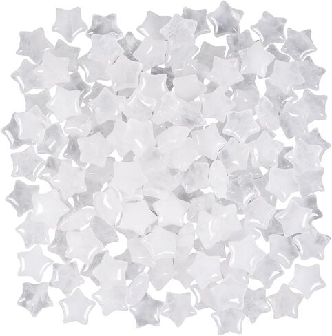 Amogeeli 10pcs Mini Polished Rock Crystal Star Shaped Palm Pocket Stone Decoration for Home Desk Table Meditation Reiki in Kuwait