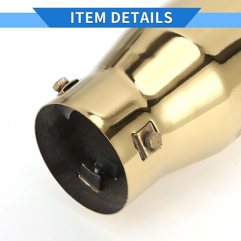 1 قطعة طرف العادم 1.8 "- 3.0" مدخل 3.9 "مخرج 7.3" طول أنبوب العادم مسمار السيارة العالمي على الفولاذ المقاوم للصدأ التيتانيوم لهجة الخلفية in Saudi Arabia