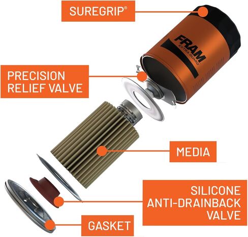 FRAM Ultra Synthetic Automotive Replacement Oil Filter, Designed for Synthetic Oil Changes Lasting up to 20k Miles, XG3614 with SureGrip (Pack of 1) in Kuwait