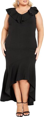 AVENUE Women's Plus Size Dress Destiny Ruffle in Saudi Arabia