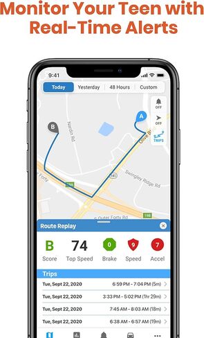 OBD GPS Car Tracker, Hidden Vehicle Tracker and Monitoring System with Real Time Location GPS Reports, For Auto, Adults, Fleet, Parents, Teen, Elderly, 4G with Phone App in Saudi Arabia