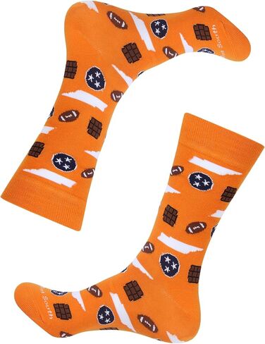 Tennessee Checkerboard Orange & White Men's Socks | TN Apparel | Vols Socks | Gift for TN Volunteer Alumni & Fans in Kuwait