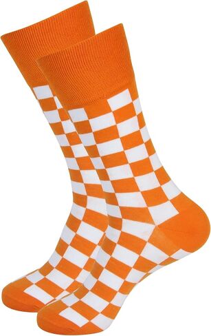 Tennessee Checkerboard Orange & White Men's Socks | TN Apparel | Vols Socks | Gift for TN Volunteer Alumni & Fans in Kuwait