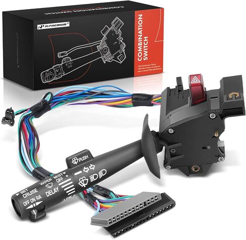 A-Premium Multifunction Switch w/Turn Signal Compatible with Chevy, GMC Vehicles, Tahoe 1995-2000, Suburban, Blazer, S10, C/K1500, Yukon & More, Replace# 2330814, 26100985 Wiper, Cruise Control in Saudi Arabia