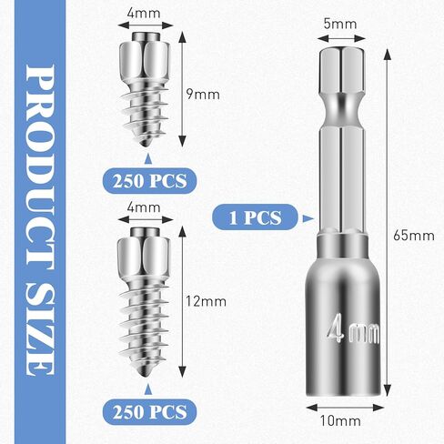 500 Pcs Carbide Screw Tire Studs, Anti Slip Snow Tire Studs Wheel Tyre Studs Anti Ice Snow Spikes for SUV/Tractor/ATV/UTV/Motorcycle, with Installation Tool, 4 x 12mm, 4x9mm in Kuwait