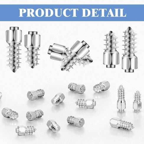 500 Pcs Carbide Screw Tire Studs, Anti Slip Snow Tire Studs Wheel Tyre Studs Anti Ice Snow Spikes for SUV/Tractor/ATV/UTV/Motorcycle, with Installation Tool, 4 x 12mm, 4x9mm in Kuwait