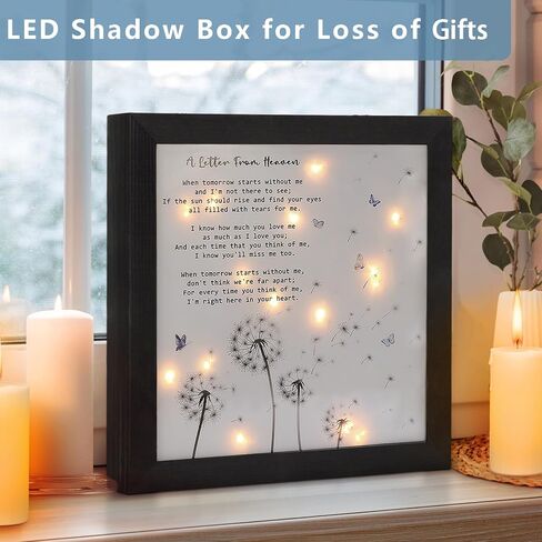 Memorial Gifts, LED Shadow Box in Memory of a Loved One, Sympathy Gifts for Loss of Loved One, Remembrance/Bereavement Gift Ideas, in Memory of Mom Dad Brother Sister Miscarriage (9x9 inch) in Saudi Arabia