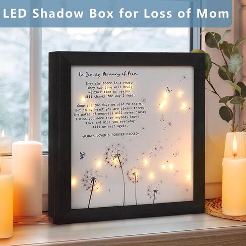 Memorial Gifts, LED Shadow Box in Memory of a Loved One, Sympathy Gifts for Loss of Loved One, Remembrance/Bereavement Gift Ideas, in Memory of Mom Dad Brother Sister Miscarriage (9x9 inch) in Saudi Arabia