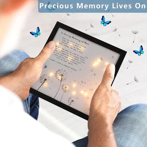 Memorial Gifts, LED Shadow Box in Memory of a Loved One, Sympathy Gifts for Loss of Loved One, Remembrance/Bereavement Gift Ideas, in Memory of Mom Dad Brother Sister Miscarriage (9x9 inch) in Saudi Arabia