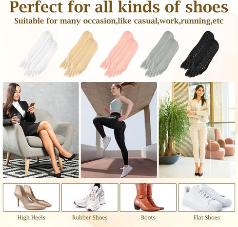 5Pairs Bunion Socks for Women, Bunion Relief Toe Separator Socks Toe Alignment Socks for Bunion Correction, Bunions Compression Toe Socks, Orthopedic Toe Compression Socks Foot Alignment Socks in Saudi Arabia