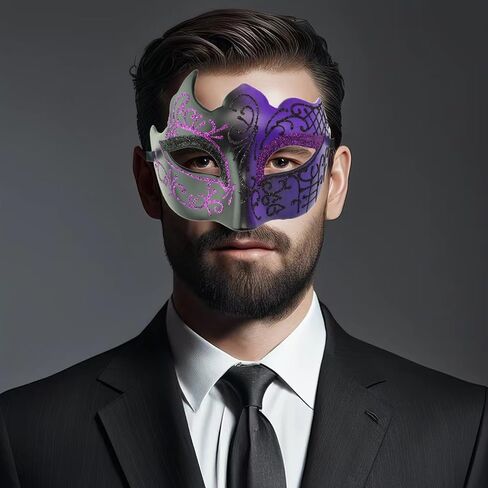 JOYFISCO Men Women Masquerade Mask Venetian Mask for Halloween Mardi Gras Prom Ball Cosplay Party Costume Mask in Saudi Arabia