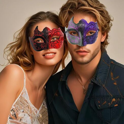 JOYFISCO Men Women Masquerade Mask Venetian Mask for Halloween Mardi Gras Prom Ball Cosplay Party Costume Mask in Saudi Arabia