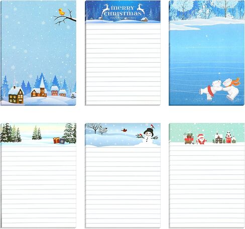 6 Pieces Holiday Notepads Winter Theme Note Pads Christmas Notepad for Shopping List Teachers Home Office School Supplies (Classic Style) in Saudi Arabia