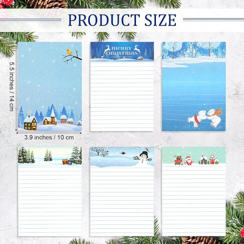 6 Pieces Holiday Notepads Winter Theme Note Pads Christmas Notepad for Shopping List Teachers Home Office School Supplies (Classic Style) in Saudi Arabia