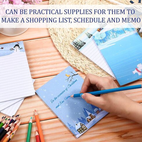 6 Pieces Holiday Notepads Winter Theme Note Pads Christmas Notepad for Shopping List Teachers Home Office School Supplies (Classic Style) in Saudi Arabia