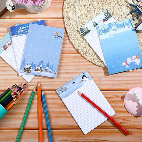 6 Pieces Holiday Notepads Winter Theme Note Pads Christmas Notepad for Shopping List Teachers Home Office School Supplies (Classic Style) in Saudi Arabia